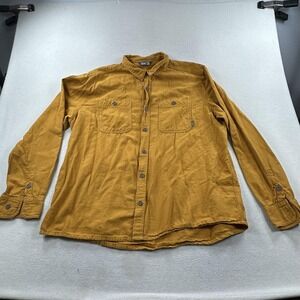 Stio Shirt Mens 2XL Yellow Miter Twill Flannel Long Sleeve Button Up Organic